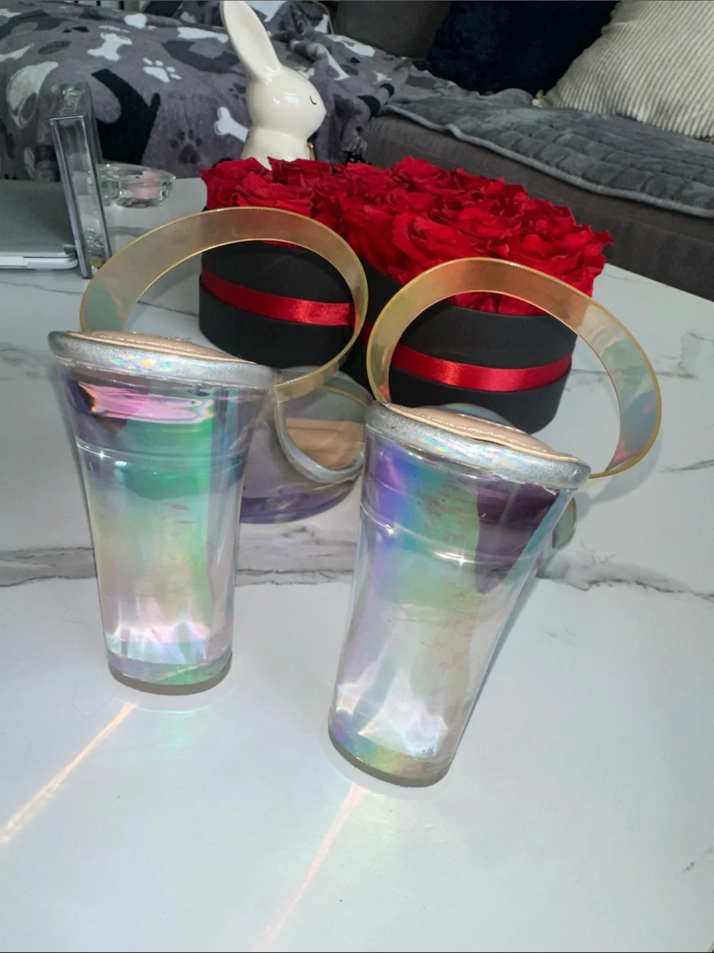 Steve Madden Iridescent Clear Strap Platform Heels - Picture 7 of 10